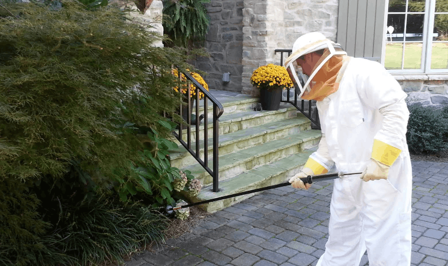 technician treating home from roaches in greensboro home