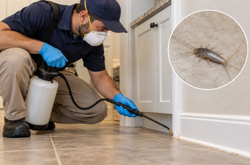 insect expert spraying for silverfish problem